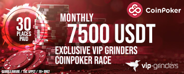 Exclusiva 7,500 USDT VIP-Grinders CoinPoker Race