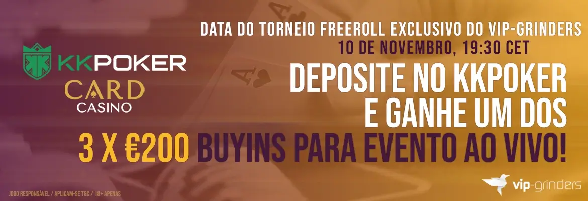 Deposite no KKPoker e Ganhe um de 3x €200 buy-ins para Live Event!