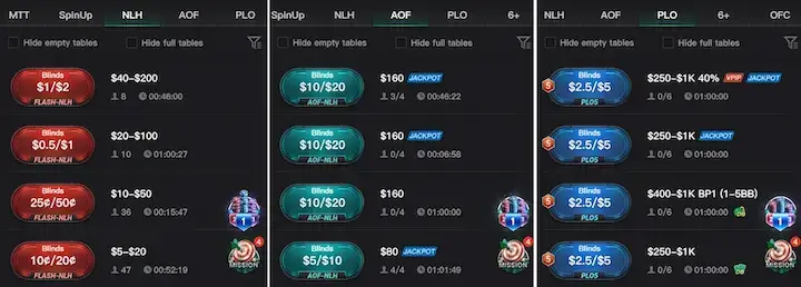 mesas e jogos kkpoker